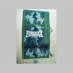Punkrock Generation pevná textilná peňaženka s retiazkou a karabínkou, tlačené logo